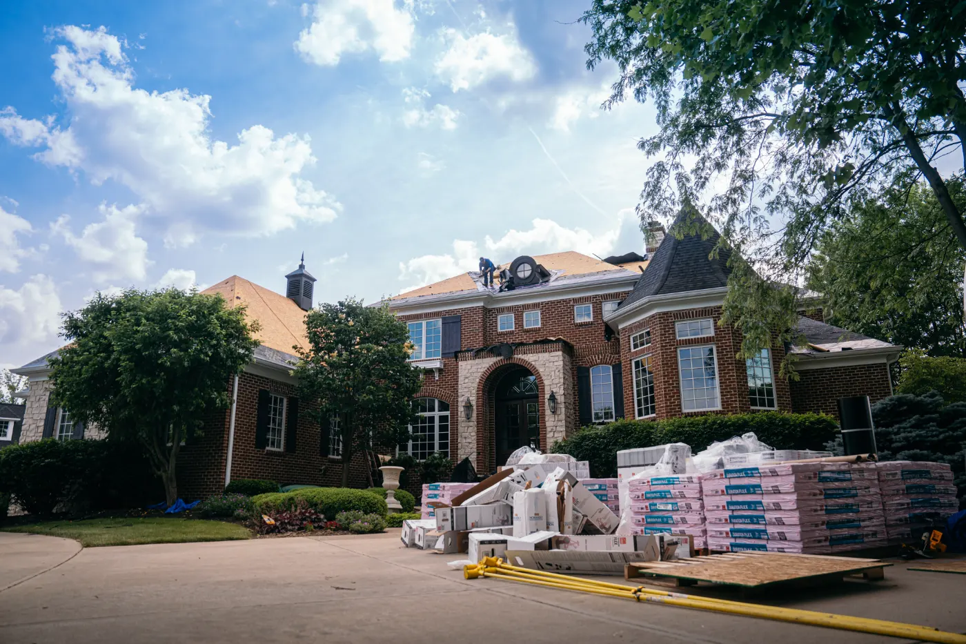 Storm damage documentation on a Olive Branch Manor commercial building